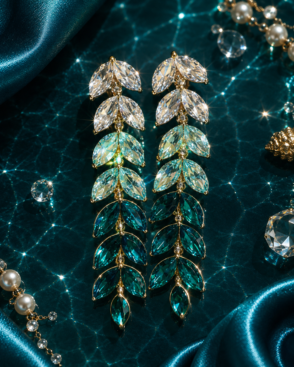 Emerald Cascade Drop Earrings