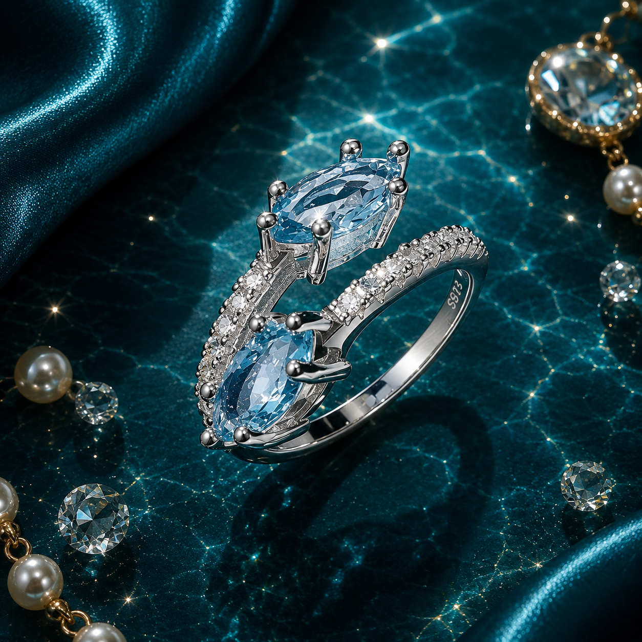 Azure Tide Open Ring
