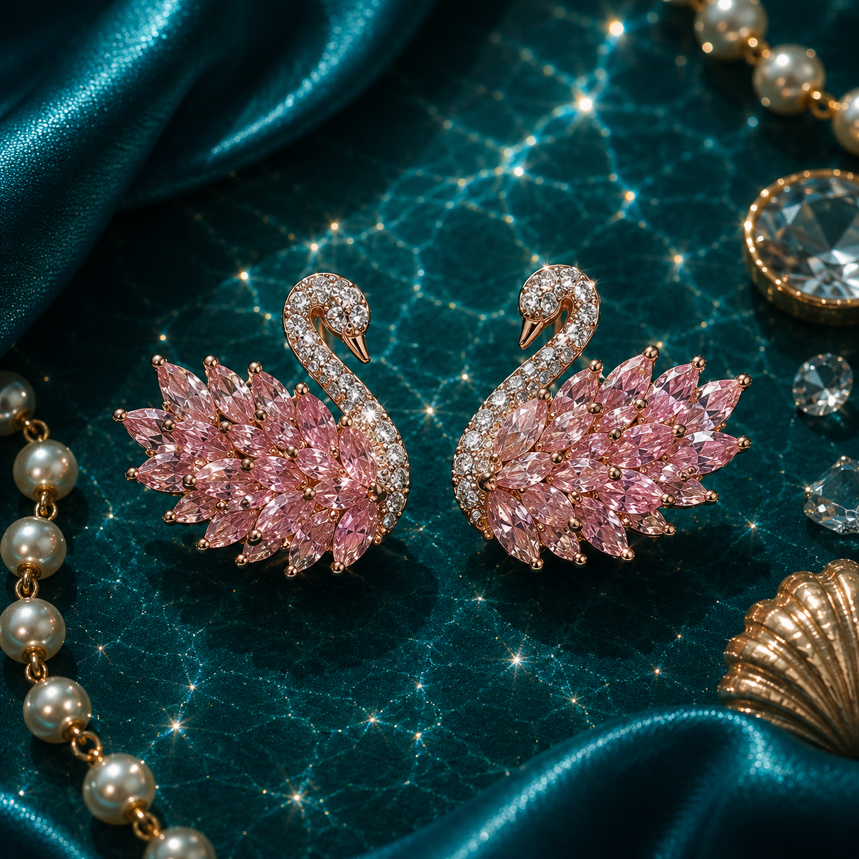 Blush Swan Radiance Earrings
