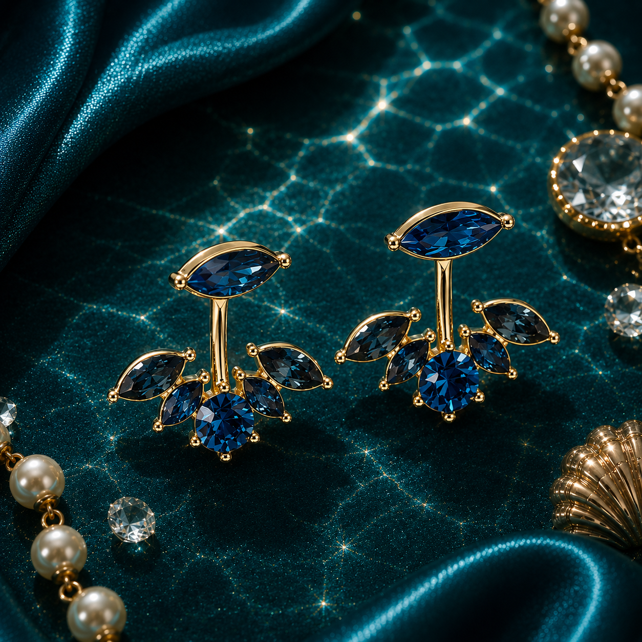 Midnight Tide Bloom Earrings