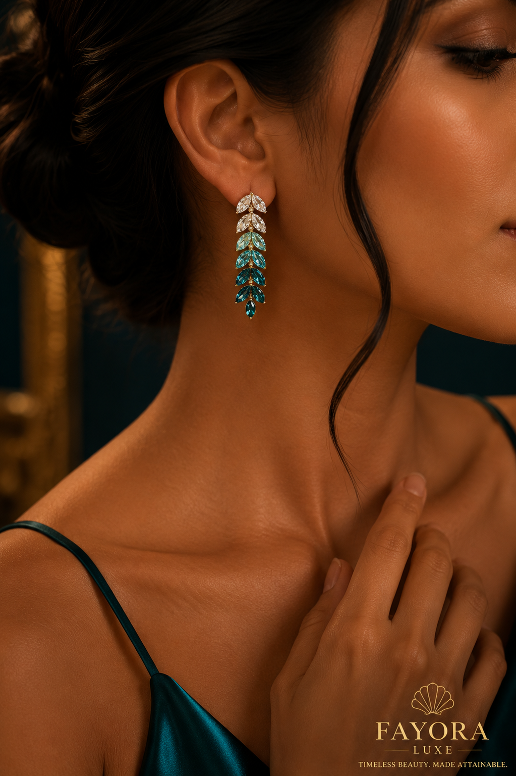 Emerald Cascade Drop Earrings