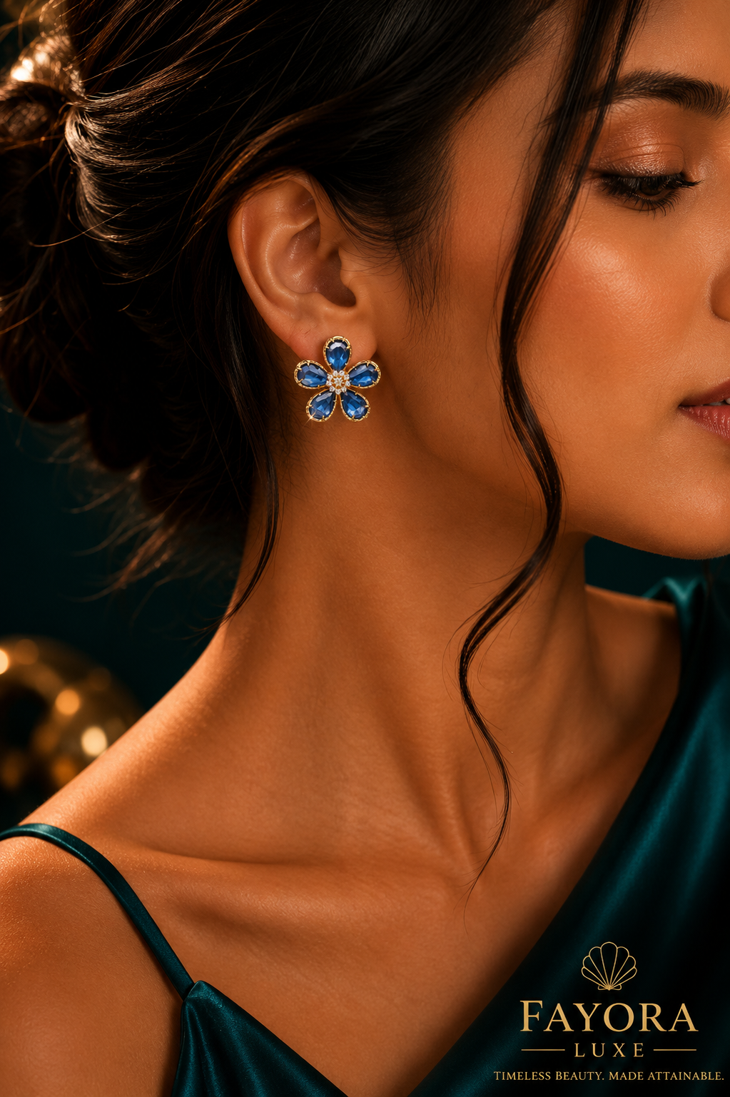Sapphire Bloom Stud Earrings