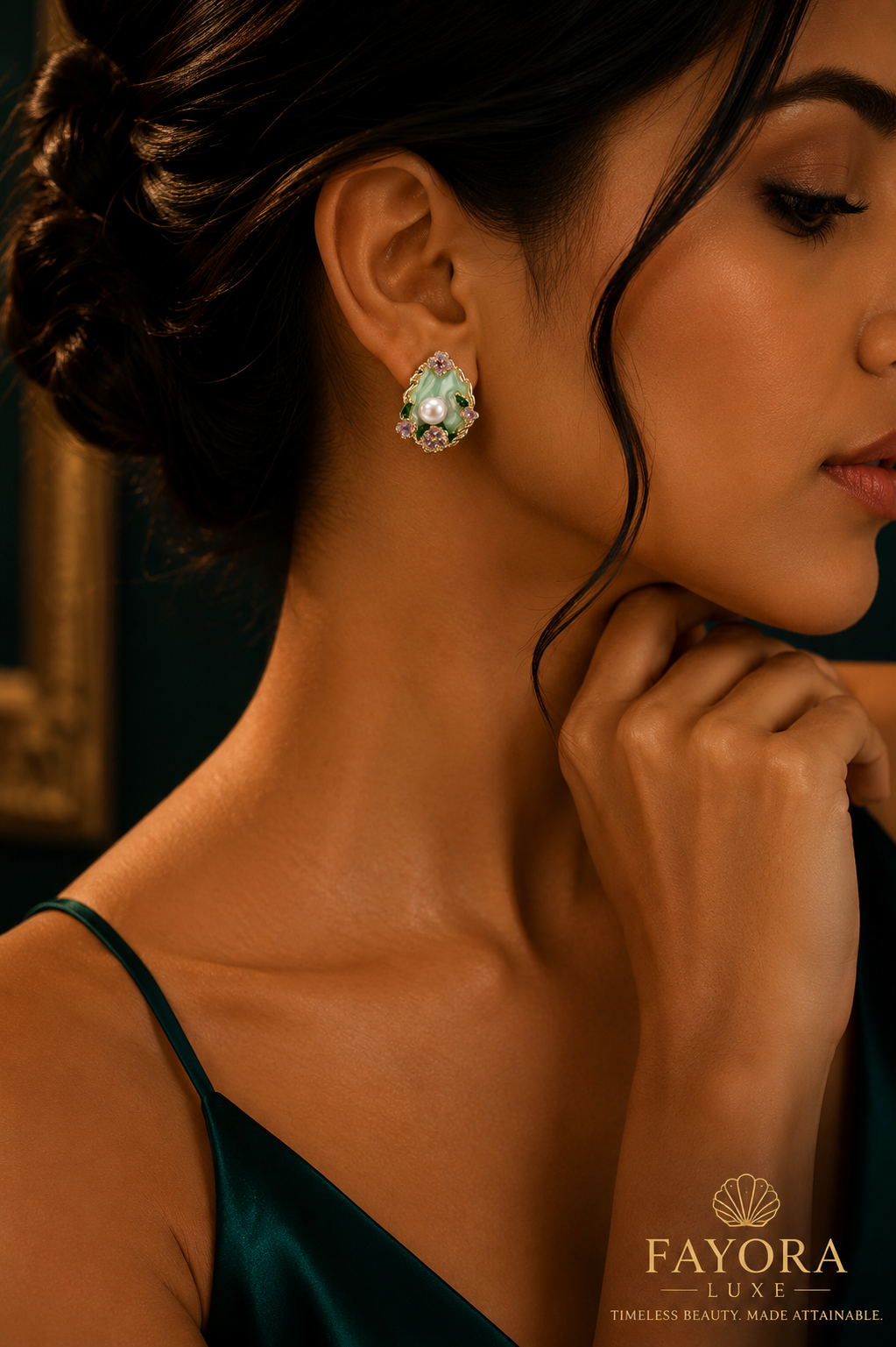 Enchanted Garden Pearl Stud Earrings